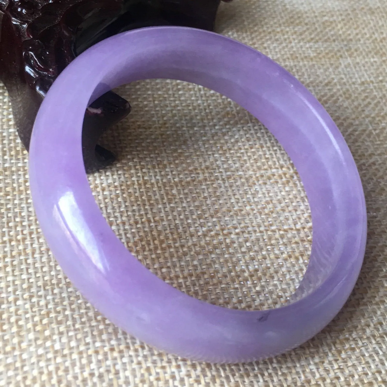 10% OFF- 56/57/58mm Certified Natural Lavender Jadeite Emerald A*Jade HandCarved Bangle B082