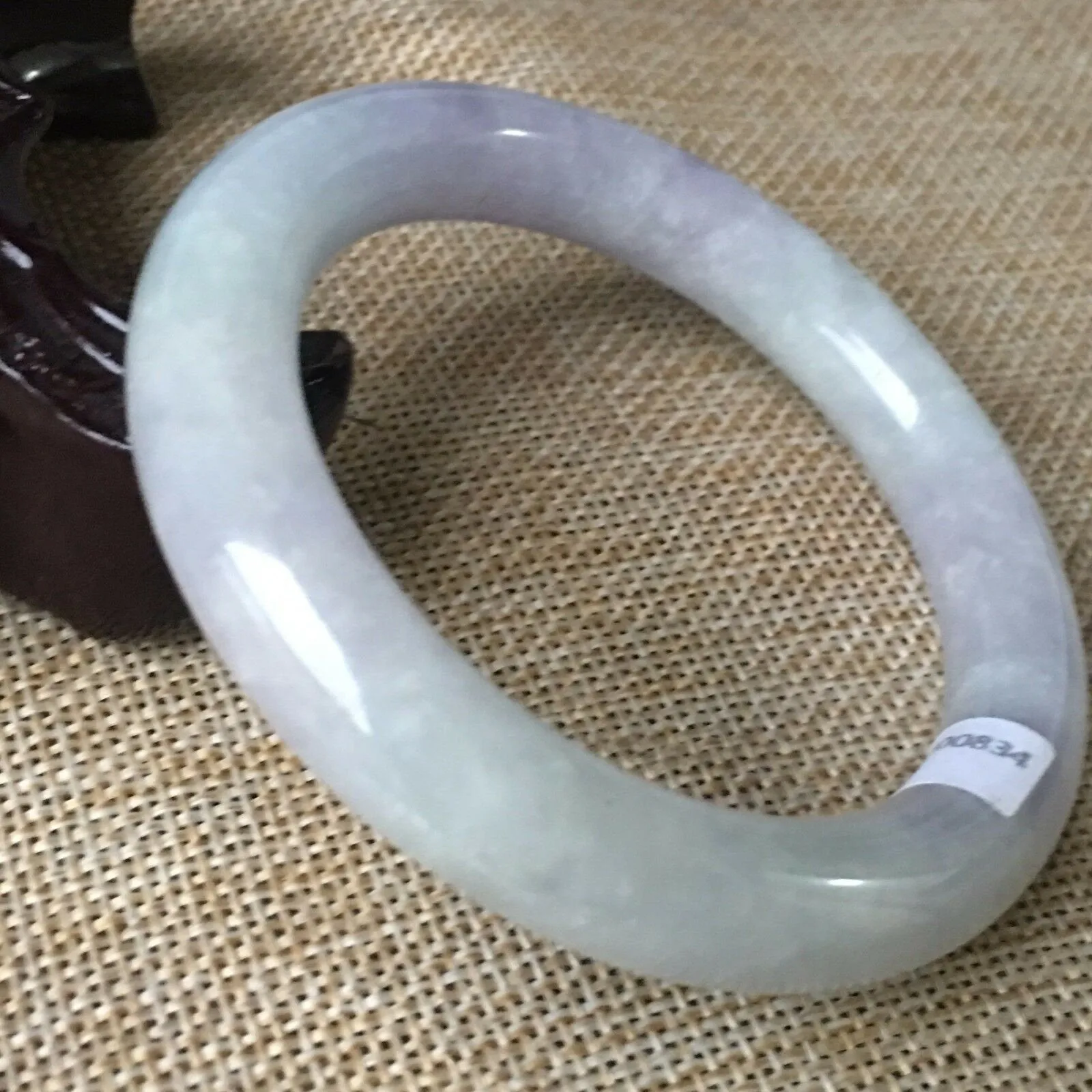 10% OFF- 56/57/58mm Certified Natural Lavender Jadeite Emerald A*Jade HandCarved Bangle HA0834