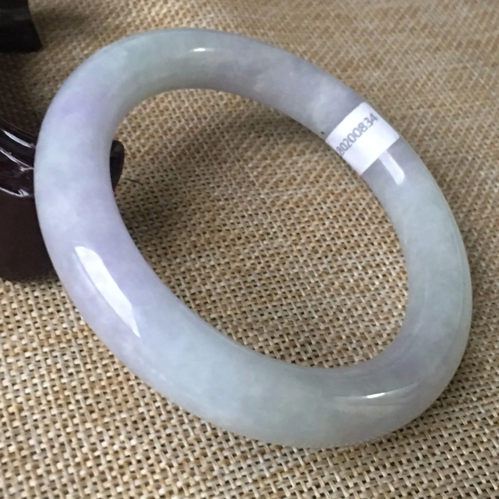 10% OFF- 56/57/58mm Certified Natural Lavender Jadeite Emerald A*Jade HandCarved Bangle HA0834
