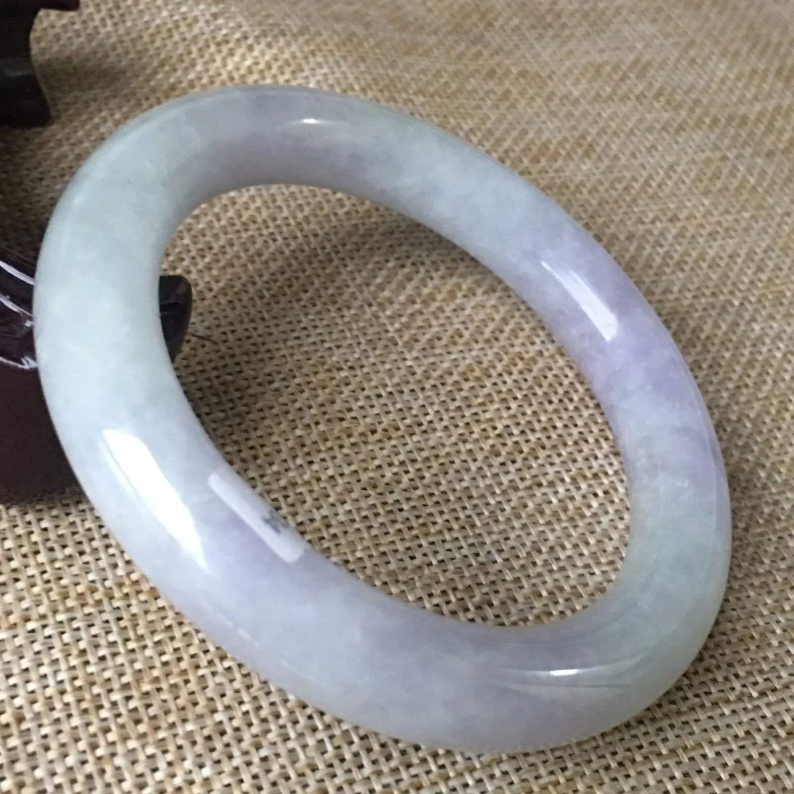 10% OFF- 56/57/58mm Certified Natural Lavender Jadeite Emerald A*Jade HandCarved Bangle HA0834