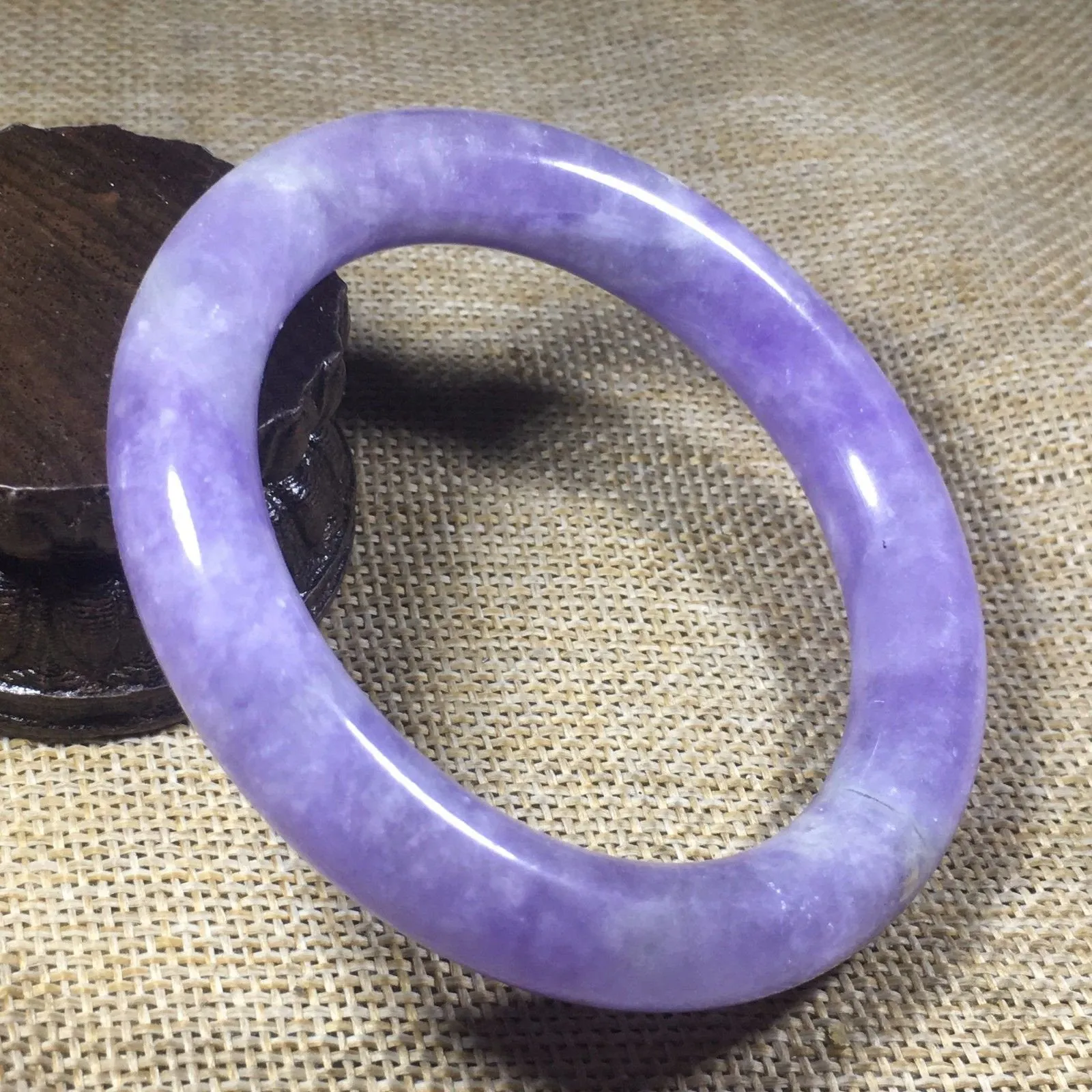 10% OFF- 56/57/58mm Certified Natural Lavender Jadeite Emerald A*Jade HandCarved Bangle L101
