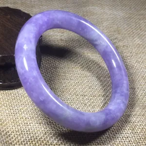 10% OFF- 56/57/58mm Certified Natural Lavender Jadeite Emerald A*Jade HandCarved Bangle L101