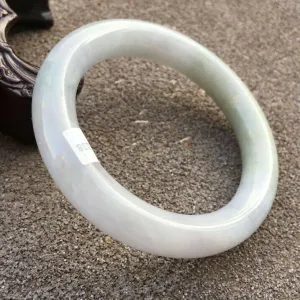 10% OFF- 56/57/58mm Certified Natural Lavender Jadeite Emerald A*Jade HandCarved Round Bracelet Bangle HA1118