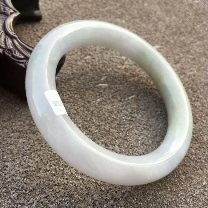 10% OFF- 56/57/58mm Certified Natural Lavender Jadeite Emerald A*Jade HandCarved Round Bracelet Bangle HA1118