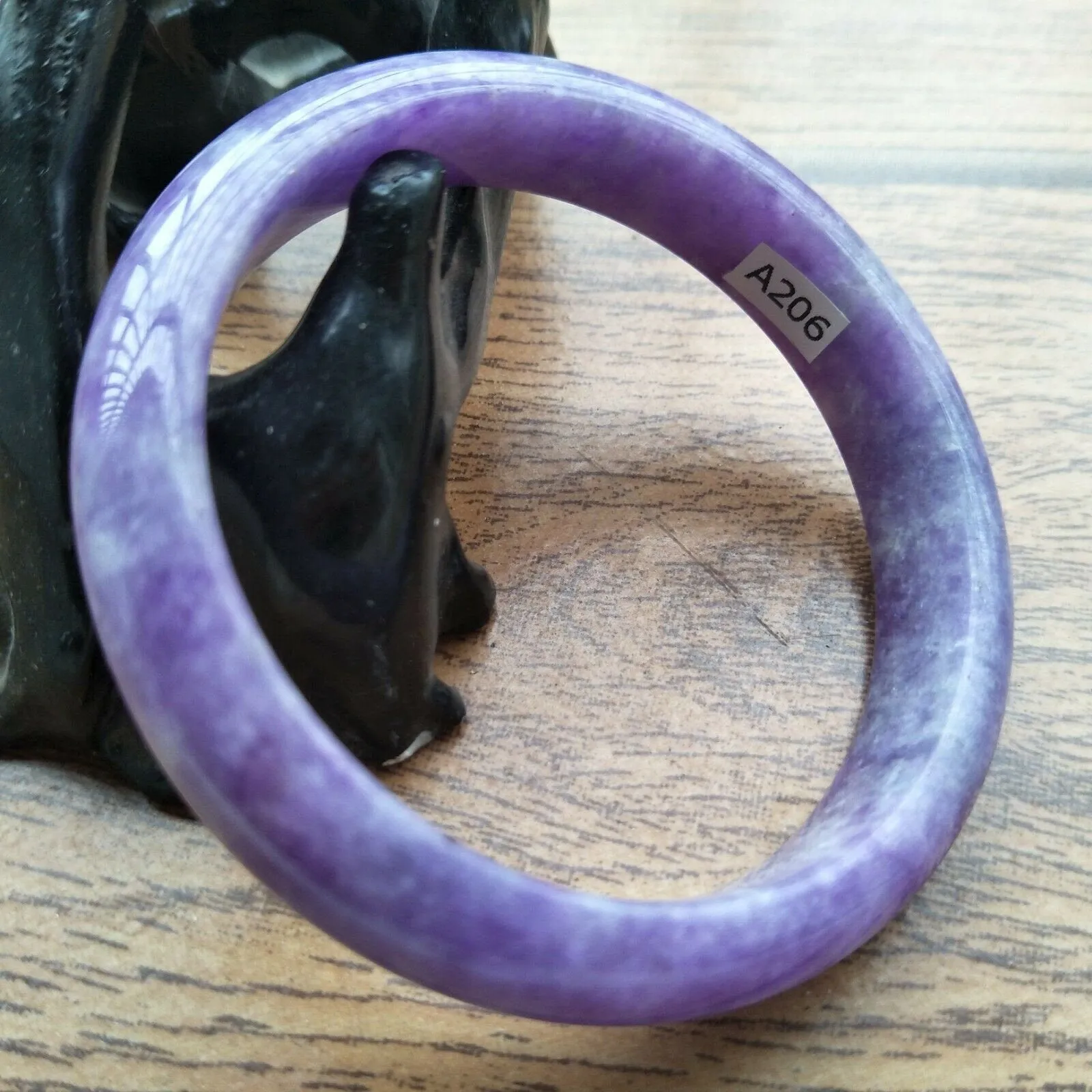 10% OFF- 56/57/58mm Certified Natural Purple Jadeite Emerald A*Jade HandCarved Bangle A206