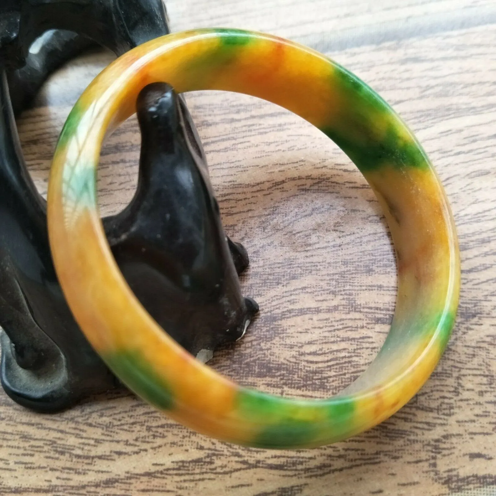 10% OFF- 56/57/58mm Certified Natural Yellow Green Jadeite Emerald A*Jade HandCarved Bangle A205