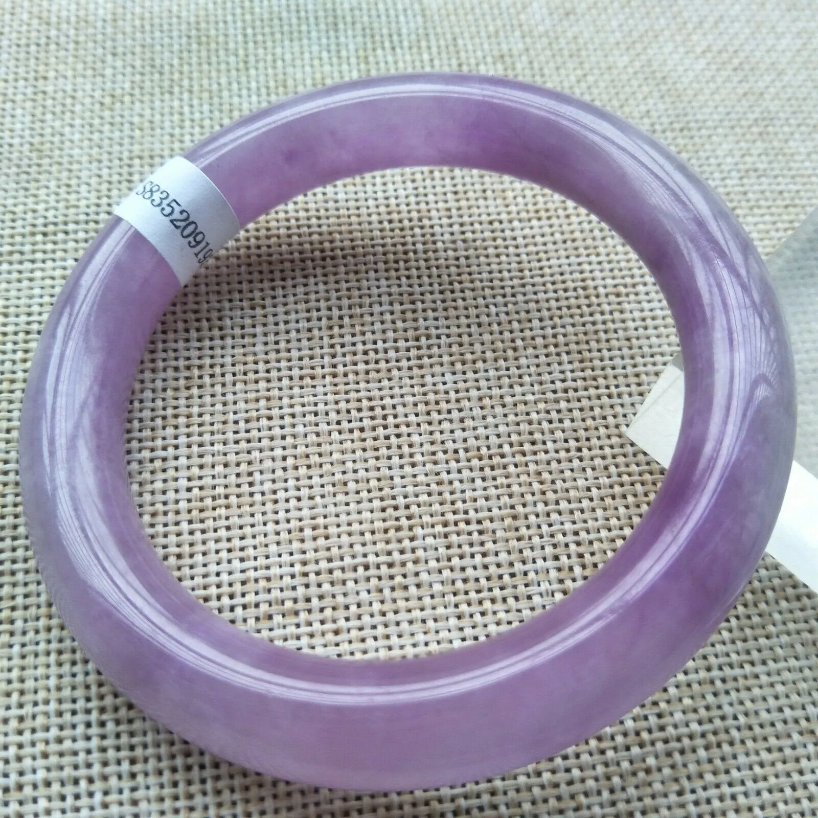 10% OFF- 56/57/58mm Certified Purple Jadeite Emerald A Jade Handcarved Round Bangle S9193