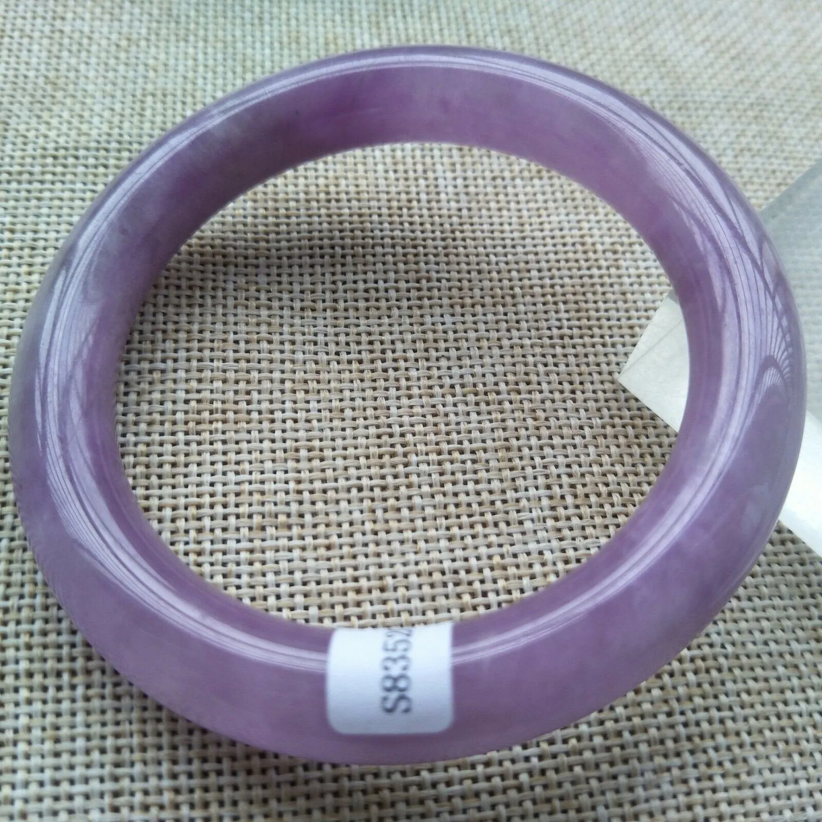 10% OFF- 56/57/58mm Certified Purple Jadeite Emerald A Jade Handcarved Round Bangle S9193