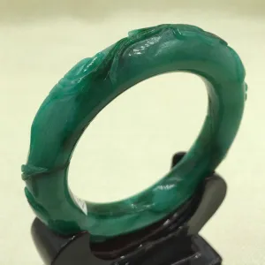 10% OFF- 57 mm-Certified Natural Jadeite Emerald Jade Bangle《Grade A》A-2032