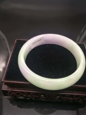 10% OFF- 57/58 mm-Certified Natural Jadeite Emerald Jade Bangle《Grade A》0038