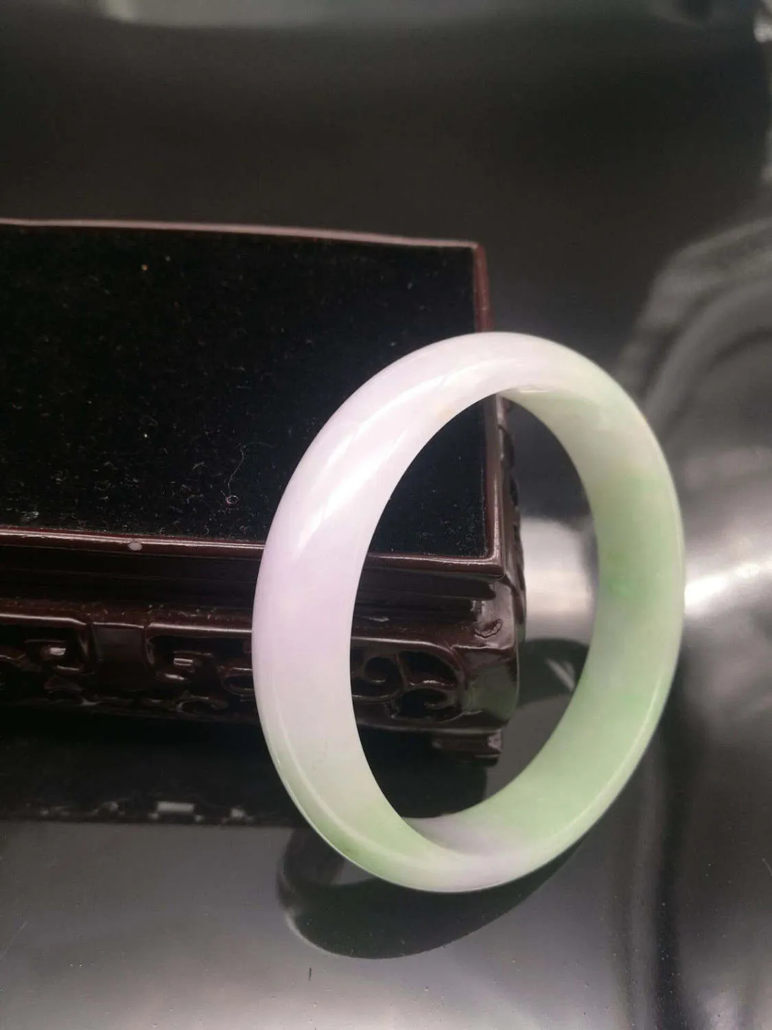 10% OFF- 57/58 mm-Certified Natural Jadeite Emerald Jade Bangle《Grade A》0038