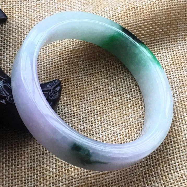 10% OFF- 57/58/59 mm Certified Natural 3 Color Jadeite Emerald A Jade HandCarved Bracelet Bangle F038