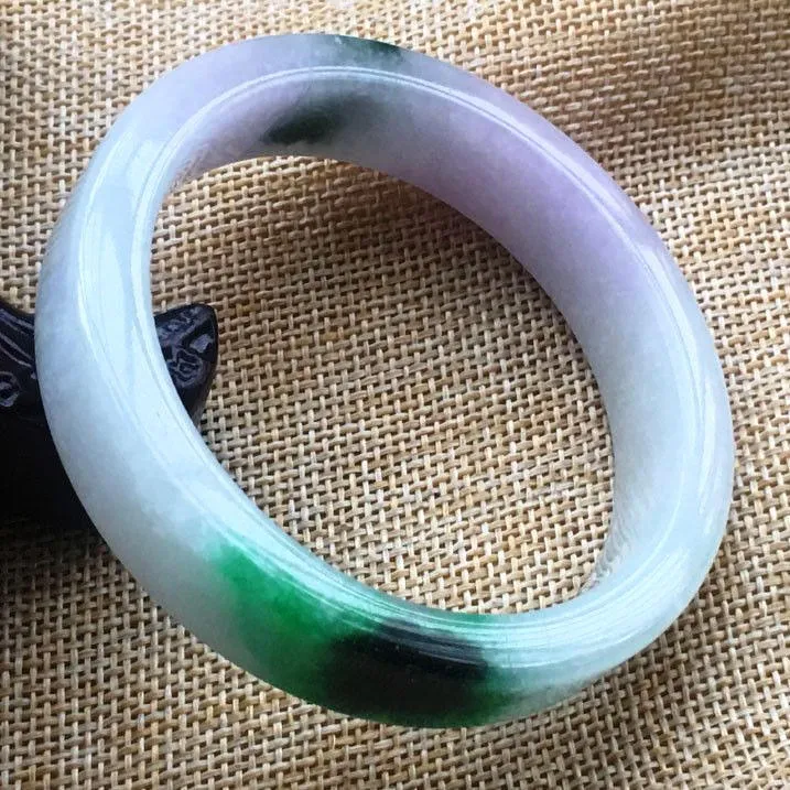 10% OFF- 57/58/59 mm Certified Natural 3 Color Jadeite Emerald A Jade HandCarved Bracelet Bangle F038
