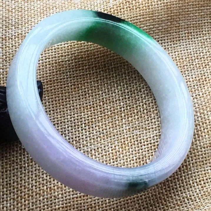 10% OFF- 57/58/59 mm Certified Natural 3 Color Jadeite Emerald A Jade HandCarved Bracelet Bangle F038