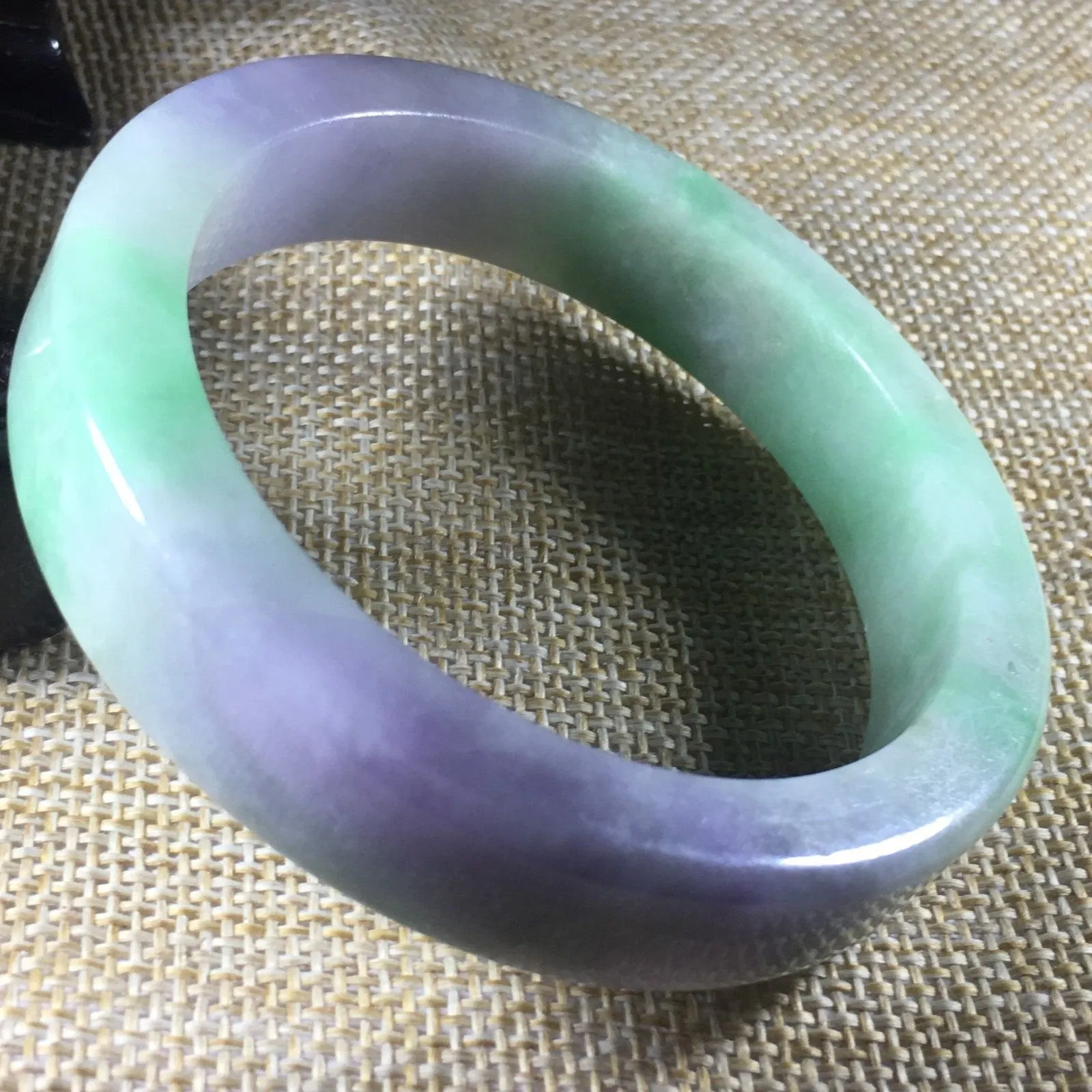 10% OFF- 57/58/59 mm Certified Natural 3 Color Jadeite Emerald A*Jade HandCarved Bangle C051