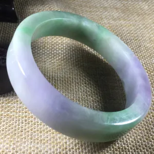 10% OFF- 57/58/59 mm Certified Natural 3 Color Jadeite Emerald A*Jade HandCarved Bangle C051