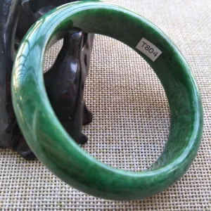10% OFF- 57/58/59 mm Certified Natural Jadeite Emerald A Jade HandCarved Round Bracelet Bangle T804