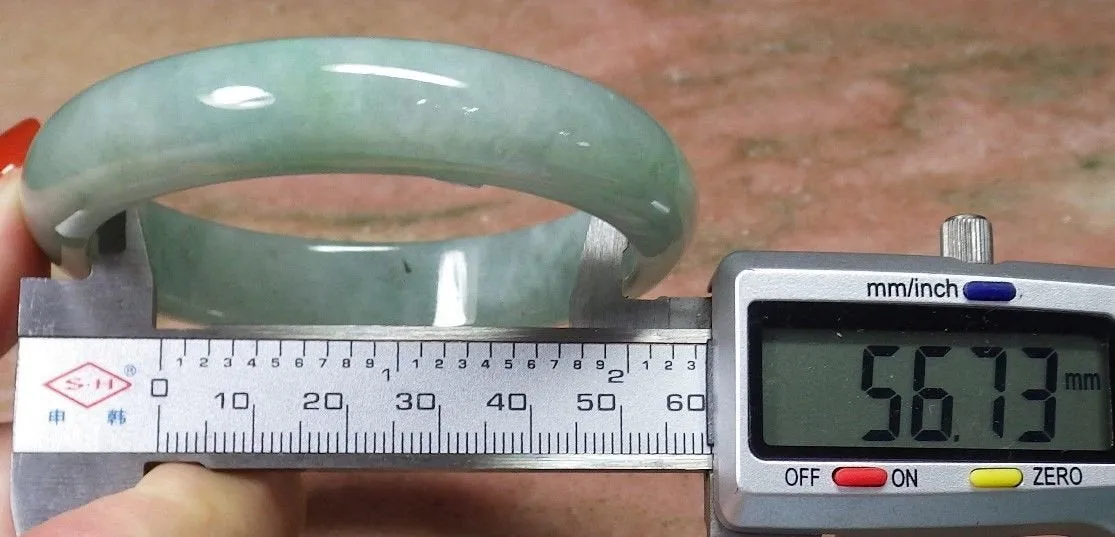 10% OFF- 57/58/59 mm Certified Natural Jadeite Emerald A*Jade Handcarved Bangle 4377