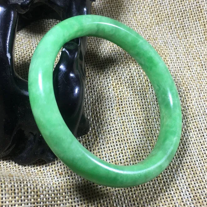 10% OFF- 57/58/59 mm Certified Natural Jadeite Emerald Jade Bangle《Grade A》A004