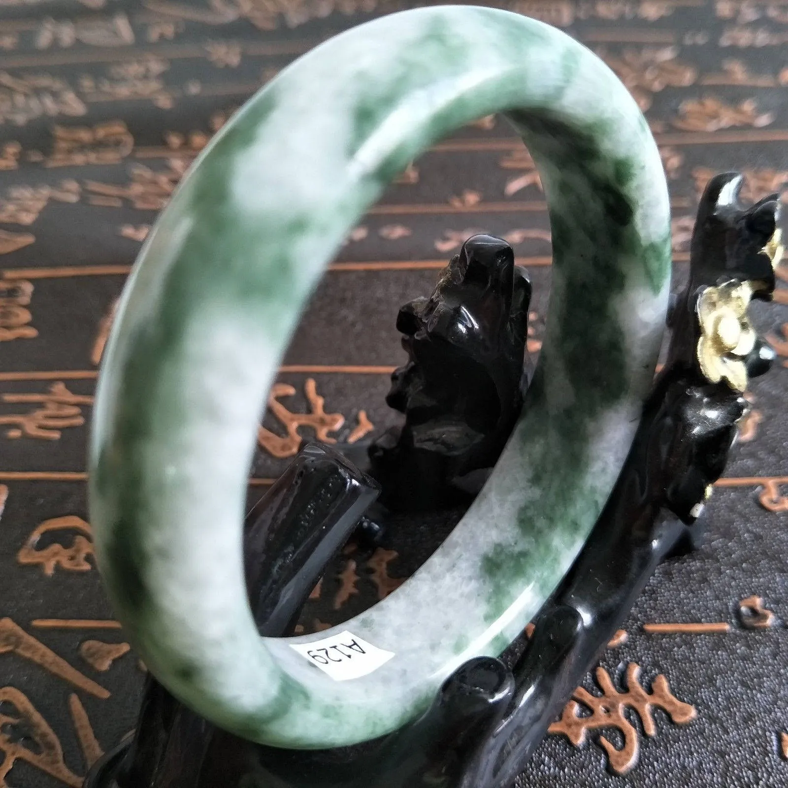 10% OFF- 57/58/59 mm Certified Natural Jadeite Emerald Jade Bangle《Grade A》A129