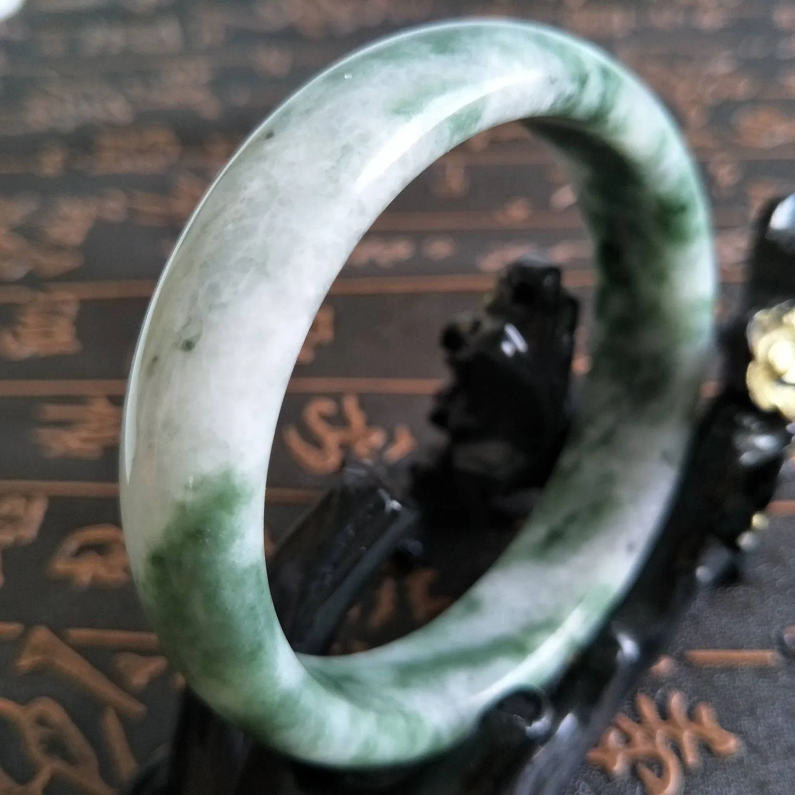 10% OFF- 57/58/59 mm Certified Natural Jadeite Emerald Jade Bangle《Grade A》A129