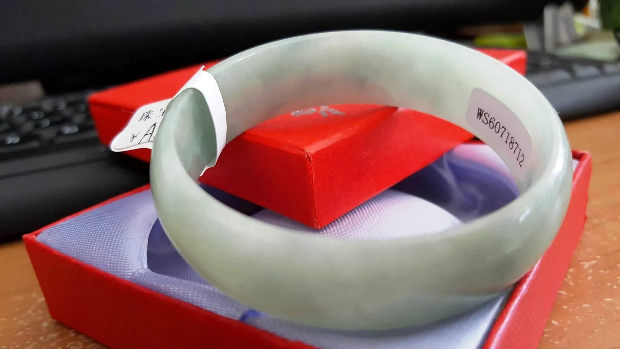 10% OFF- 57/58/59 mm Certified Natural Jadeite Emerald Jade Bangle《Grade A》A648