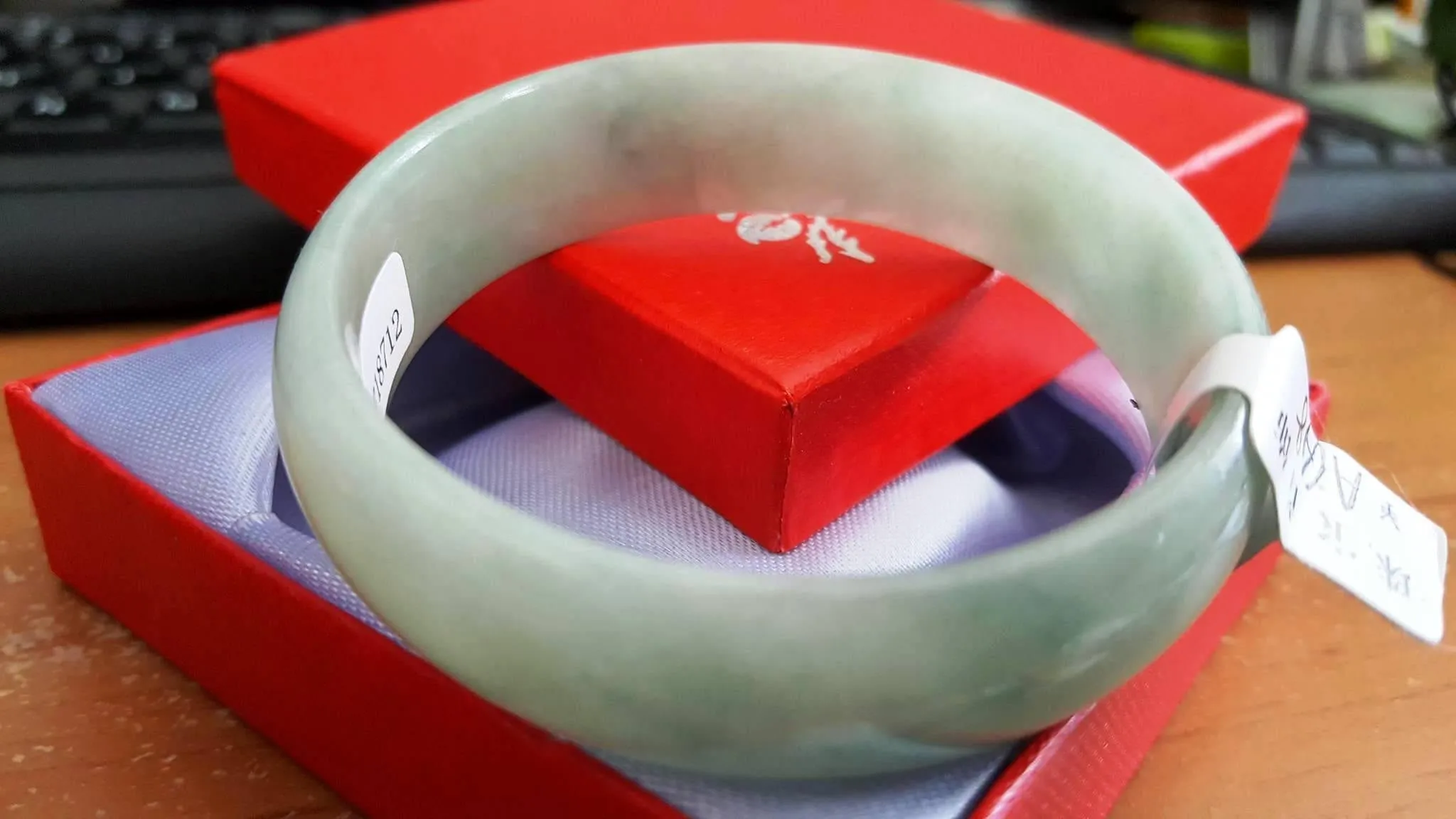 10% OFF- 57/58/59 mm Certified Natural Jadeite Emerald Jade Bangle《Grade A》A648