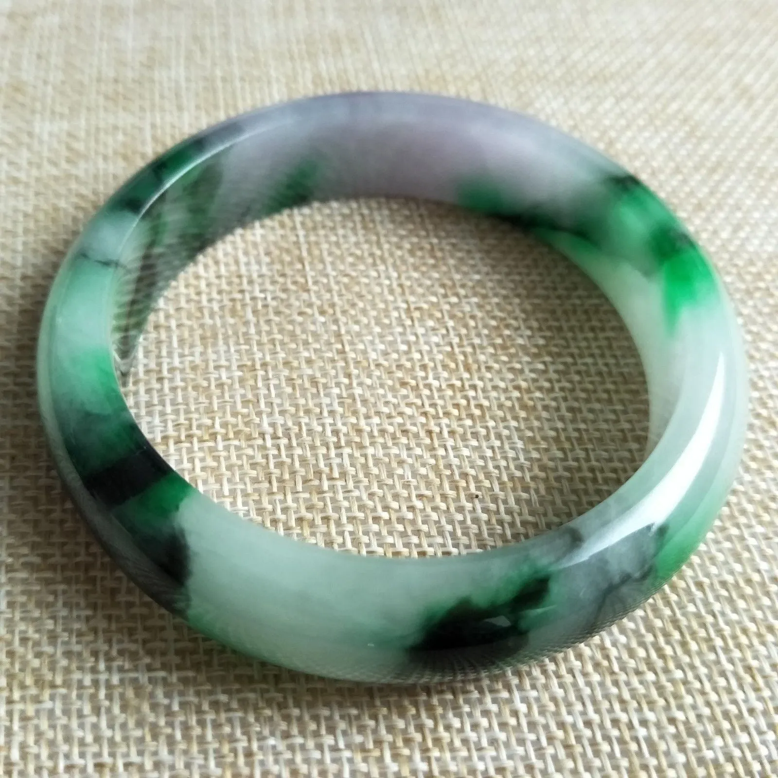 10% OFF- 57/58/59 mm Certified Natural Jadeite Emerald Jade Bangle《Grade A》D545