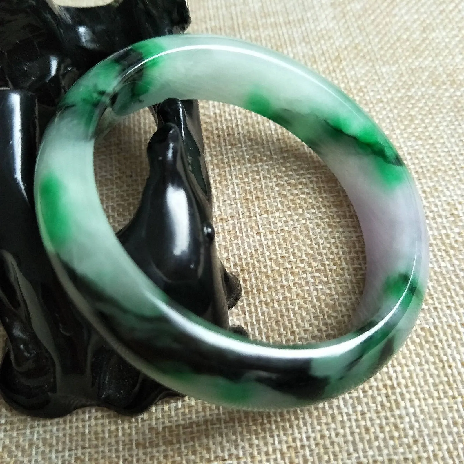 10% OFF- 57/58/59 mm Certified Natural Jadeite Emerald Jade Bangle《Grade A》D545