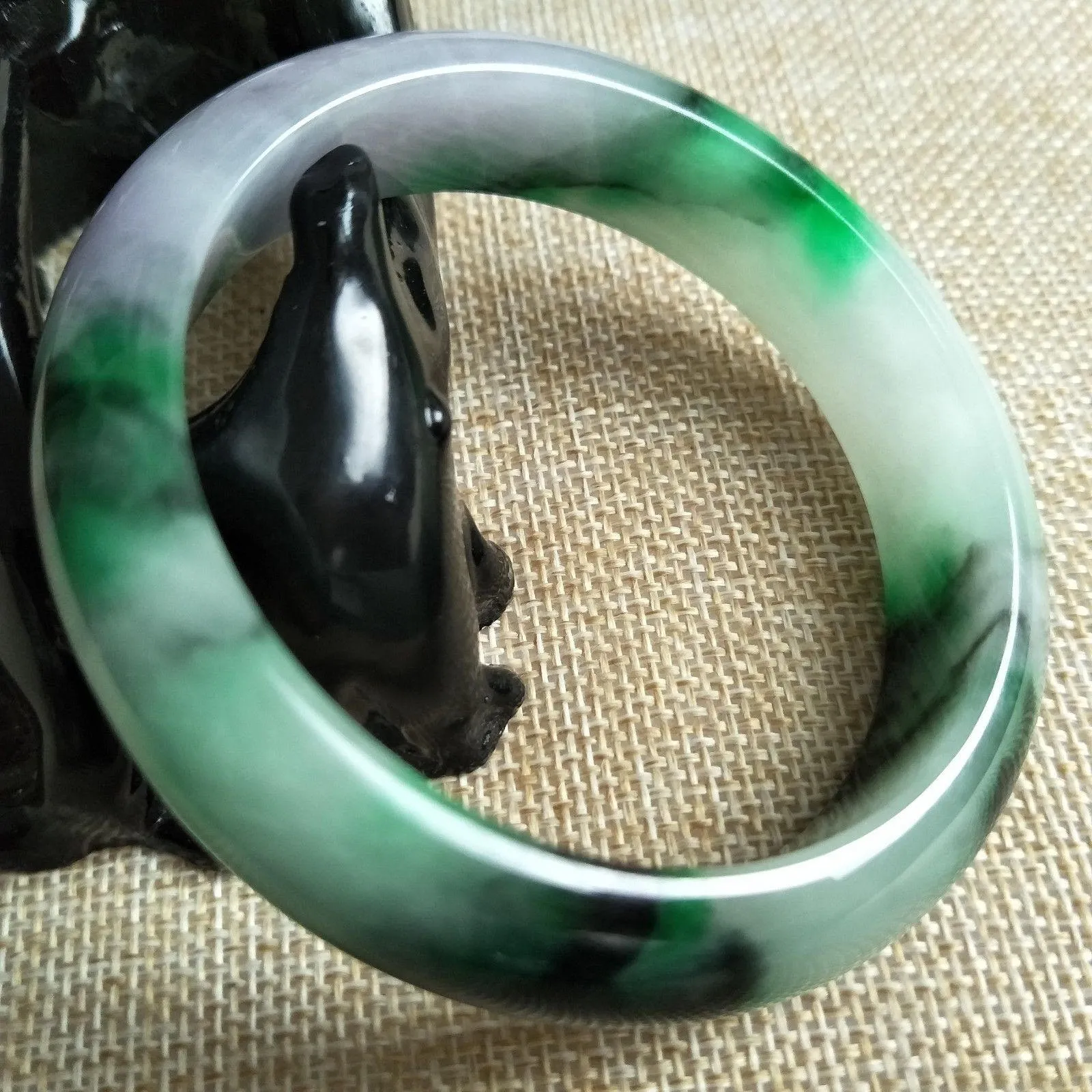 10% OFF- 57/58/59 mm Certified Natural Jadeite Emerald Jade Bangle《Grade A》D545