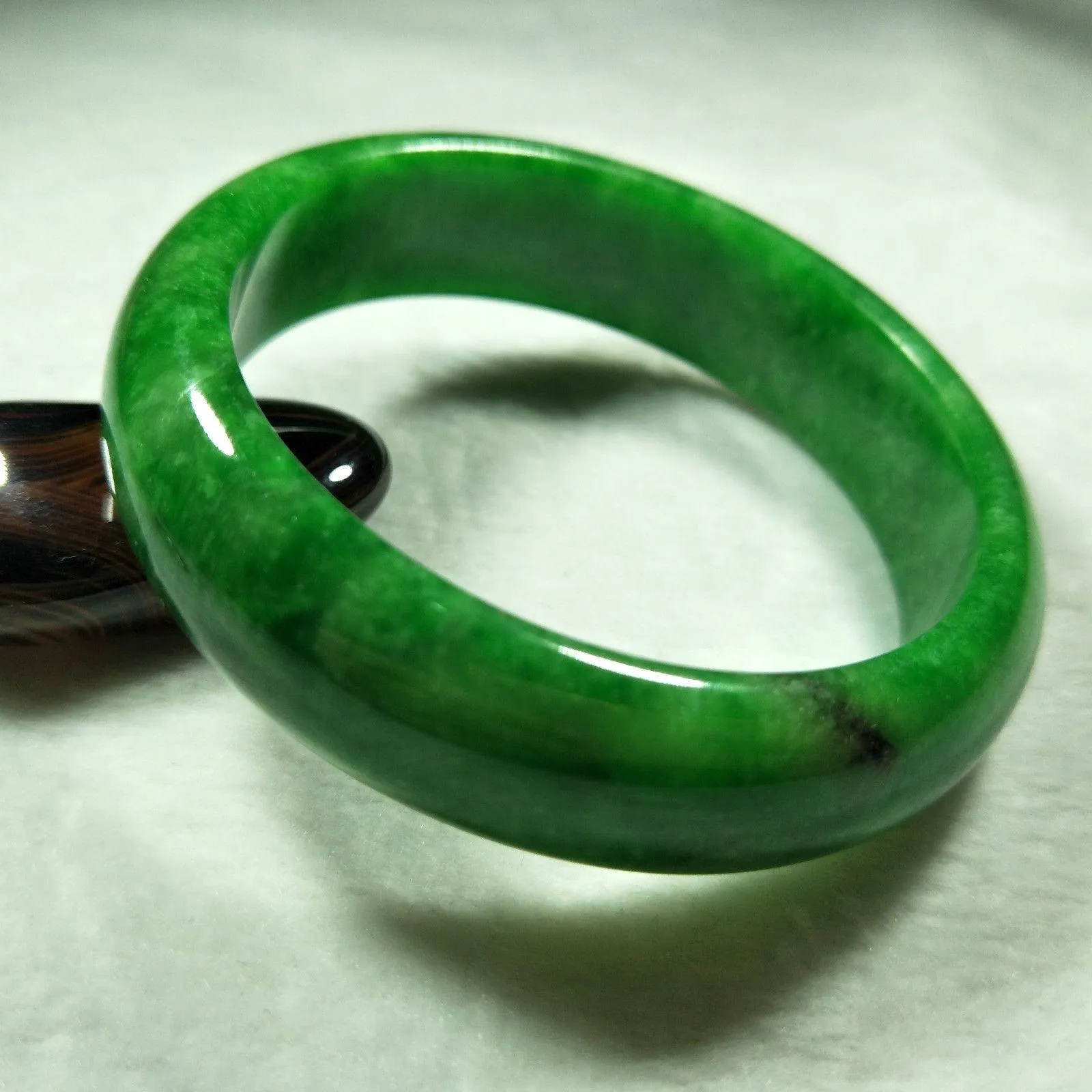 10% OFF- 57/58/59 mm Certified Natural Jadeite Emerald Jade Bangle《Grade A》F548