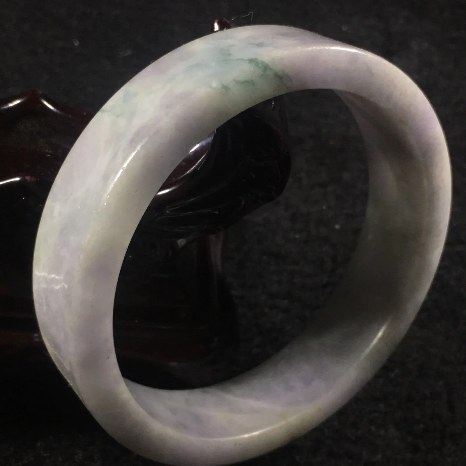 10% OFF- 57/58/59 mm Certified Natural Lavender Jadeite Emerald A*Jade HandCarved Bangle A056