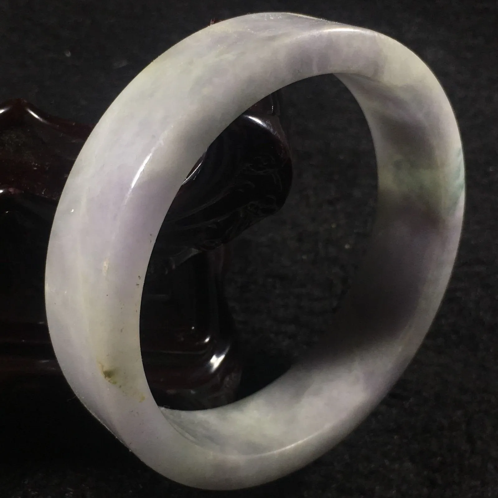10% OFF- 57/58/59 mm Certified Natural Lavender Jadeite Emerald A*Jade HandCarved Bangle A056