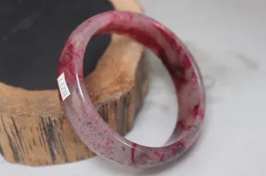 10% OFF- 57/58/59 mm Certified Natural Red Emerald A*Jade Handcarved Bangle B277