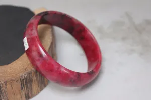 10% OFF- 57/58/59 mm Certified Natural Red Emerald A*Jade Handcarved Bangle B279