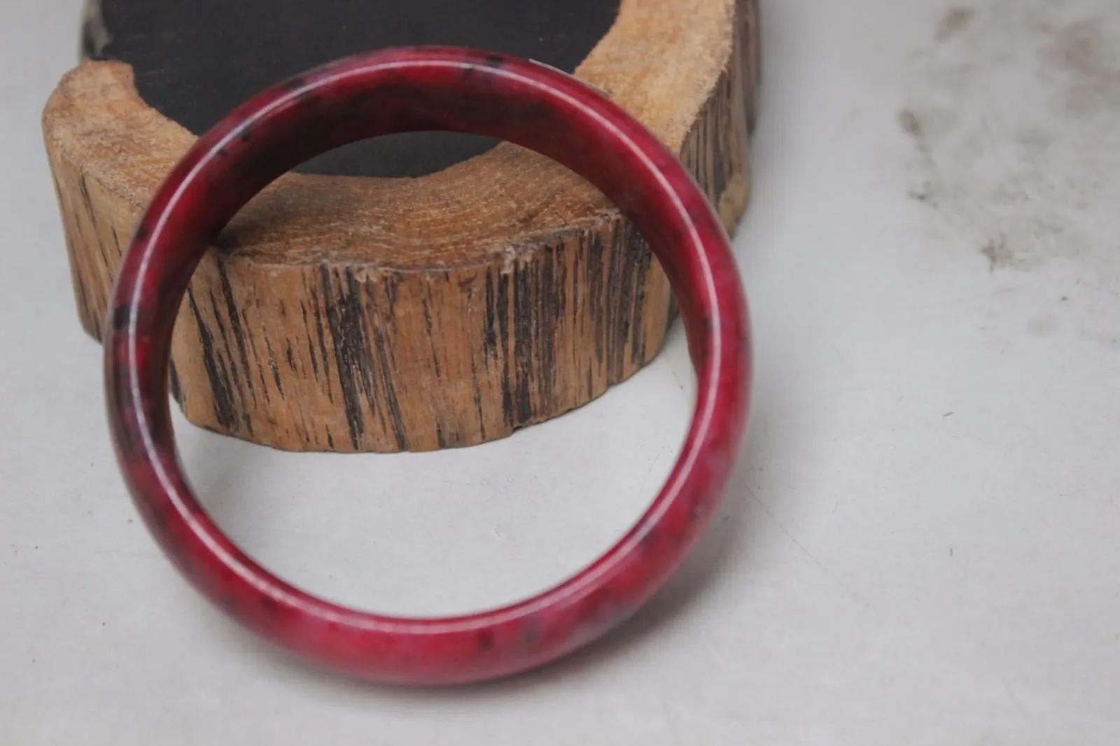 10% OFF- 57/58/59 mm Certified Natural Red Emerald A*Jade Handcarved Bangle B279