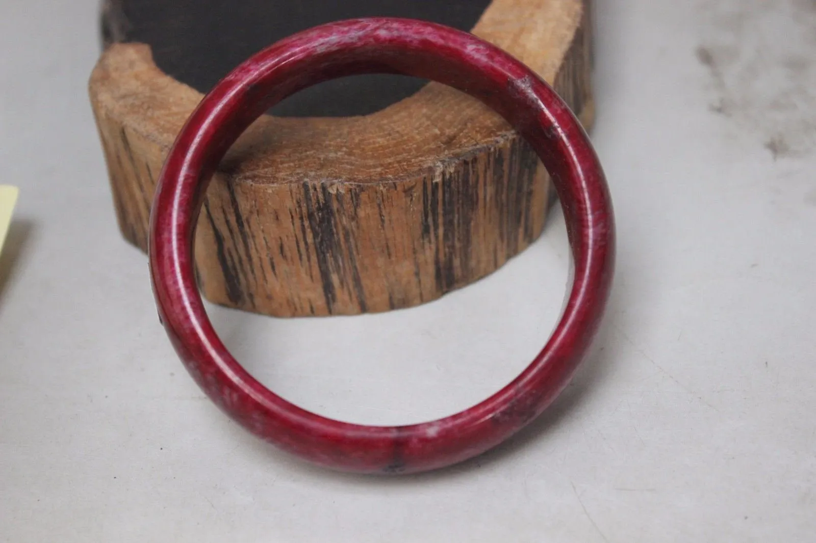 10% OFF- 57/58/59 mm Certified Natural Red Emerald A*Jade Handcarved Bangle B282