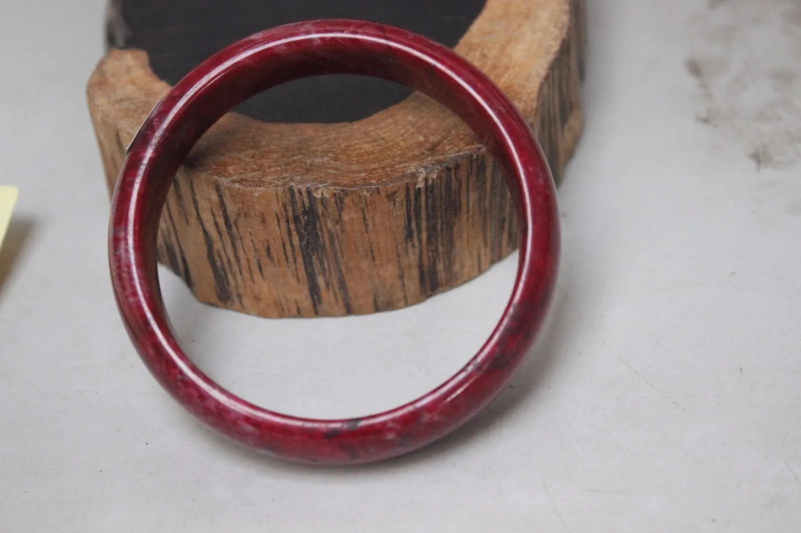 10% OFF- 57/58/59 mm Certified Natural Red Emerald A*Jade Handcarved Bangle B282
