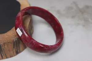 10% OFF- 57/58/59 mm Certified Natural Red Emerald A*Jade Handcarved Bangle B282