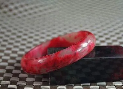 10% OFF- 57/58/59 mm Certified Natural Red Emerald A*Jade Handcarved Bangle Z44