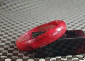 10% OFF- 57/58/59 mm Certified Natural Red Emerald A*Jade Handcarved Bangle Z44