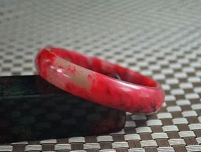 10% OFF- 57/58/59 mm Certified Natural Red Emerald A*Jade Handcarved Bangle Z44