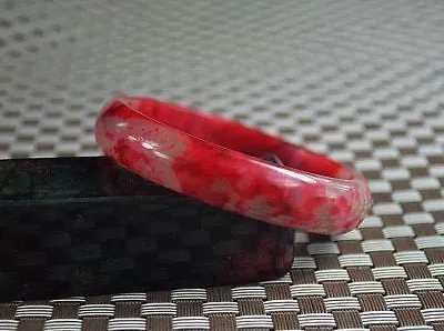 10% OFF- 57/58/59 mm Certified Natural Red Emerald A*Jade Handcarved Bangle Z44
