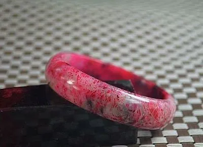 10% OFF- 57/58/59 mm Certified Natural Red Emerald A*Jade Handcarved Bangle Z52