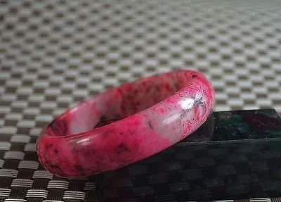 10% OFF- 57/58/59 mm Certified Natural Red Emerald A*Jade Handcarved Bangle Z52