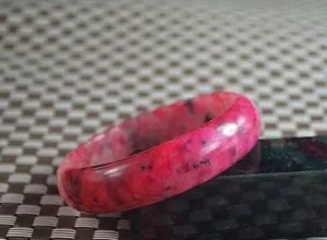 10% OFF- 57/58/59 mm Certified Natural Red Emerald A*Jade Handcarved Bangle Z52