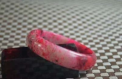 10% OFF- 57/58/59 mm Certified Natural Red Emerald A*Jade Handcarved Bangle Z52