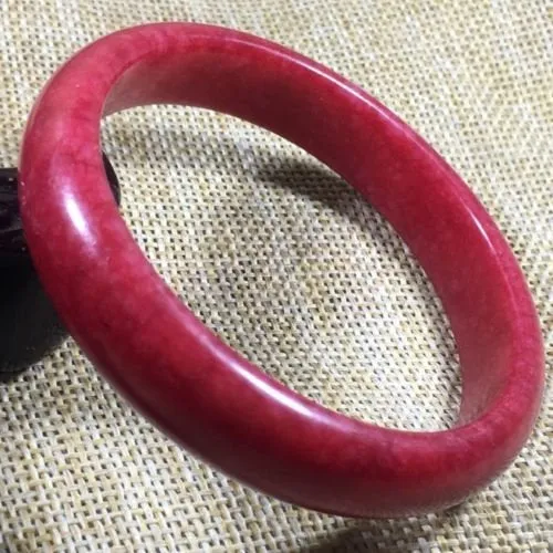 10% OFF- 57/58/59 mm Certified Natural Red Emerald A*Jade HandCarved Bangle