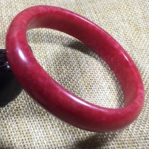 10% OFF- 57/58/59 mm Certified Natural Red Emerald A*Jade HandCarved Bangle