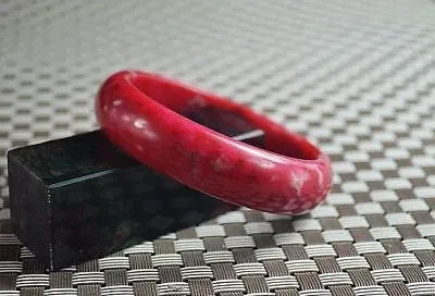 10% OFF- 57/58/59 mm Certified Natural Red Peach Blossom Emerald A*Jade Handcarved Bangle Z07